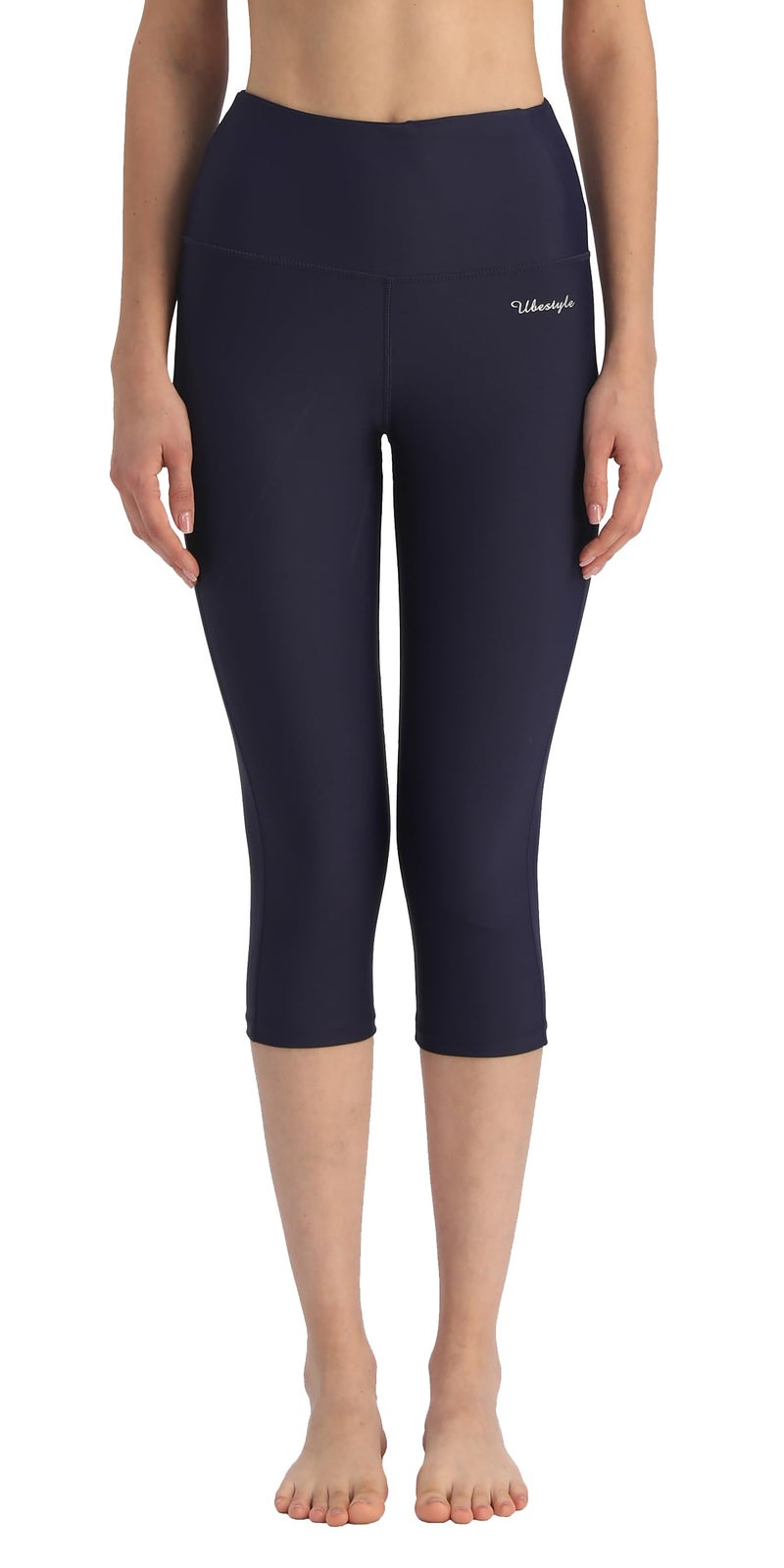 Ubestyle UPF 50+ High Rise Swim Pants for Women Swim Capris Legging Swim Tights Rash Guard Pants Sun Protective Navy - Image 2